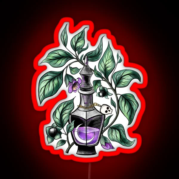 Belladonna Deadly Nightshade Magical Herbs RGB Neon Sign