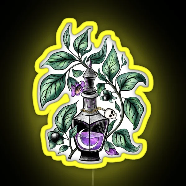 Belladonna Deadly Nightshade Magical Herbs RGB Neon Sign