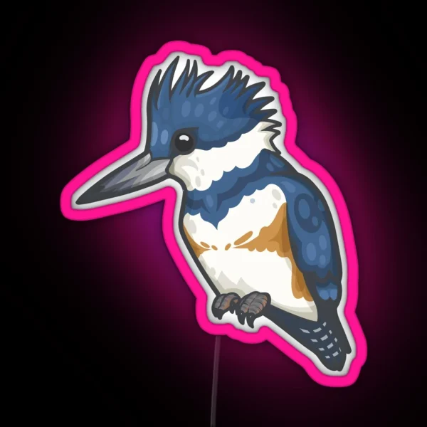 Belted Kingfisher RGB Neon Sign