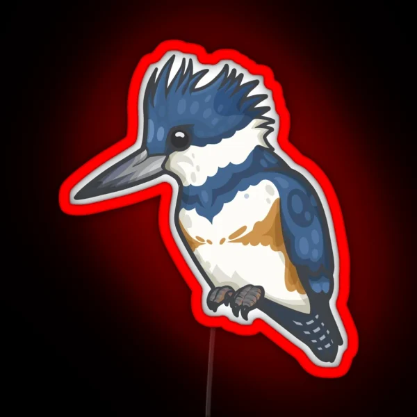 Belted Kingfisher RGB Neon Sign