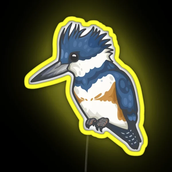 Belted Kingfisher RGB Neon Sign