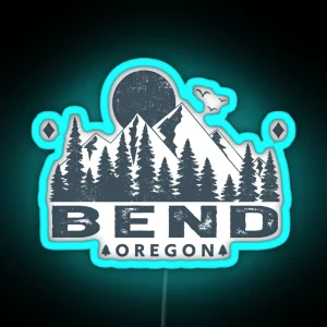Bend Oregon Mountain Sight RGB Neon Sign