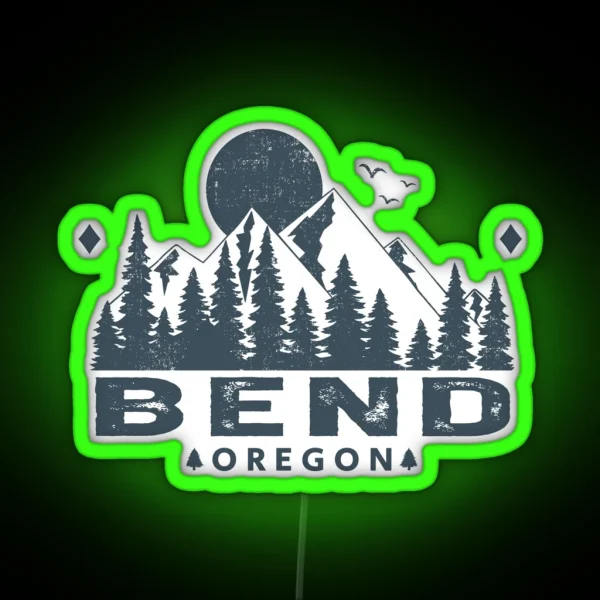 Bend Oregon Mountain Sight RGB Neon Sign