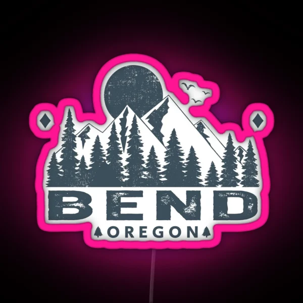 Bend Oregon Mountain Sight RGB Neon Sign