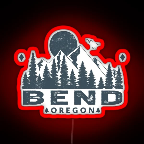 Bend Oregon Mountain Sight RGB Neon Sign