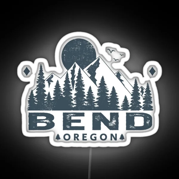 Bend Oregon Mountain Sight RGB Neon Sign