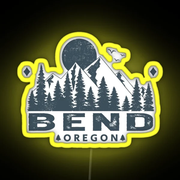 Bend Oregon Mountain Sight RGB Neon Sign