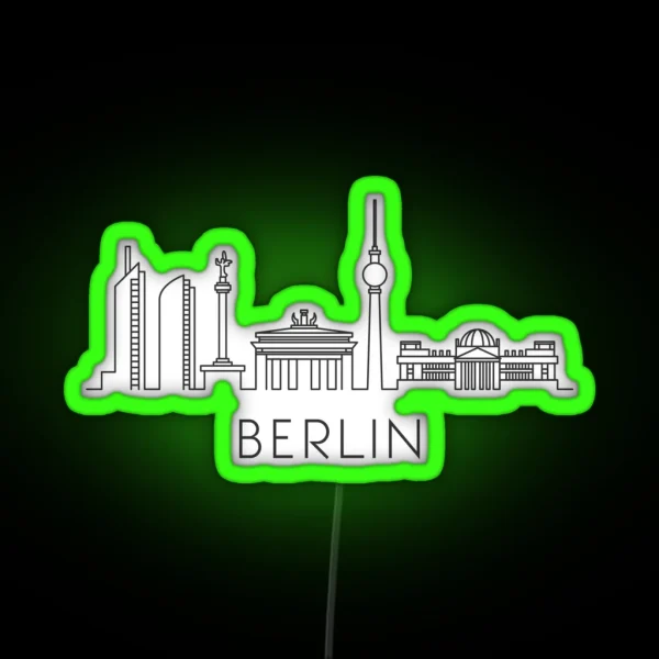 Berlin City Skyline Silhouette RGB Neon Sign