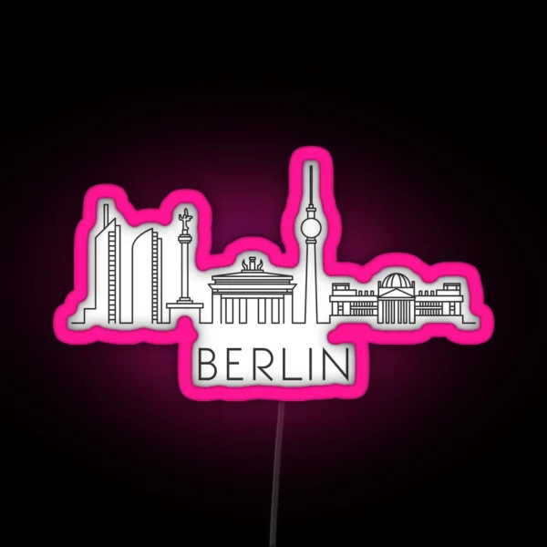 Berlin City Skyline Silhouette RGB Neon Sign