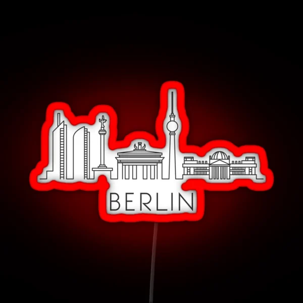 Berlin City Skyline Silhouette RGB Neon Sign