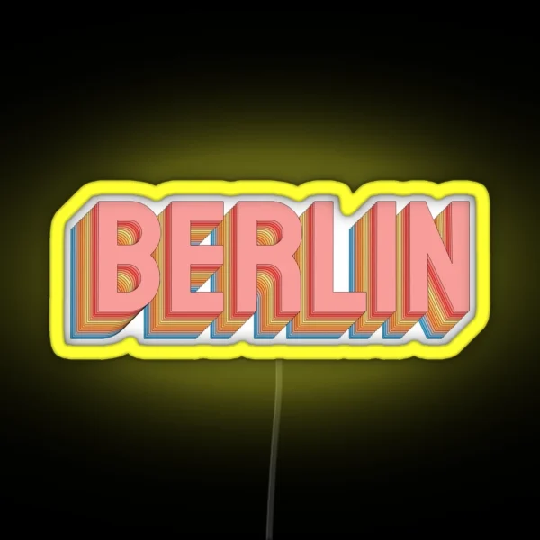 Berlin Colorful Pastel Retro RGB Neon Sign