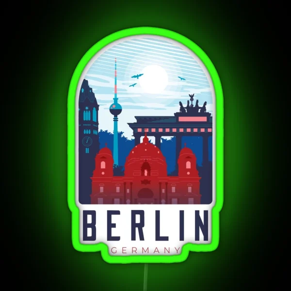 Berlin Germany My City Vacation Trip 2 RGB Neon Sign