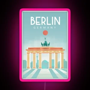 Berlin Germany Travel Poster RGB Neon Sign