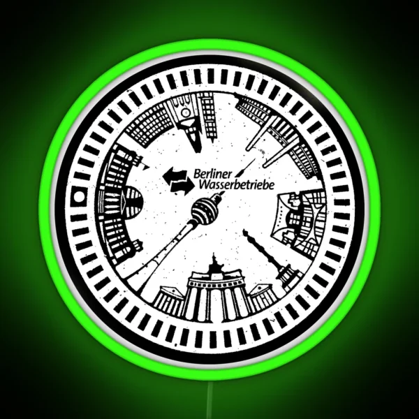 Berlin Manhole Cover Print Industrial Street Art RGB Neon Sign