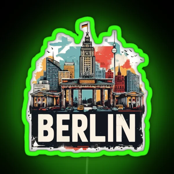 Berlin Pop Art Travel Vintage RGB Neon Sign