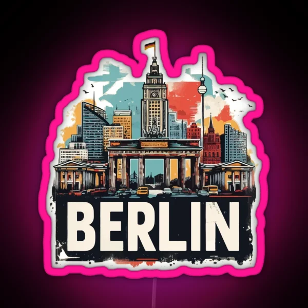Berlin Pop Art Travel Vintage RGB Neon Sign