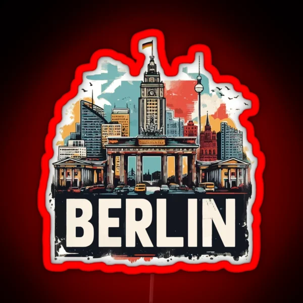 Berlin Pop Art Travel Vintage RGB Neon Sign