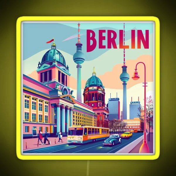 Berlin Print Berliner Art RGB Neon Sign