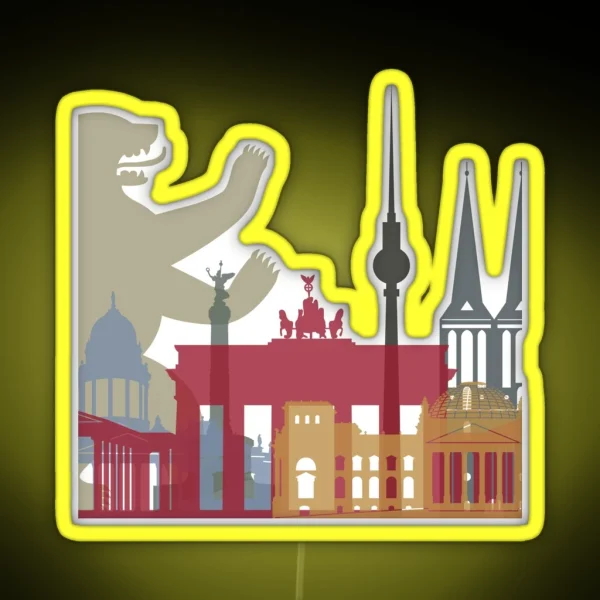 Berlin Skyline Poster RGB Neon Sign