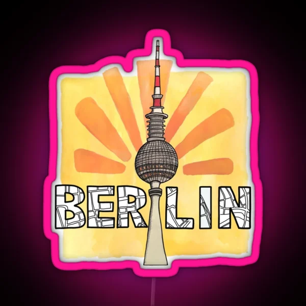 Berlin TV Tower RGB Neon Sign