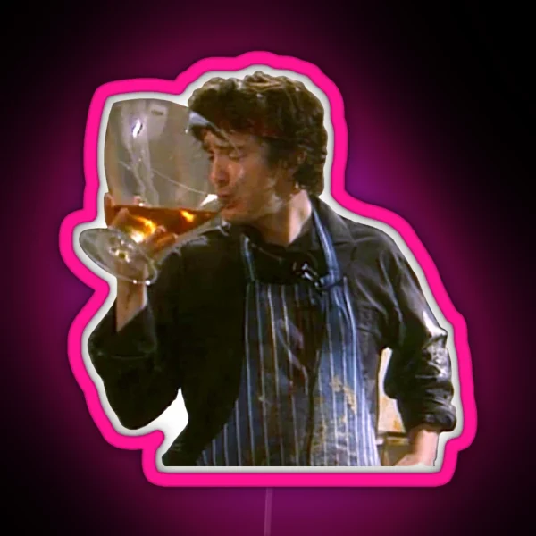 Bernard Black Taking A Big Sip RGB Neon Sign