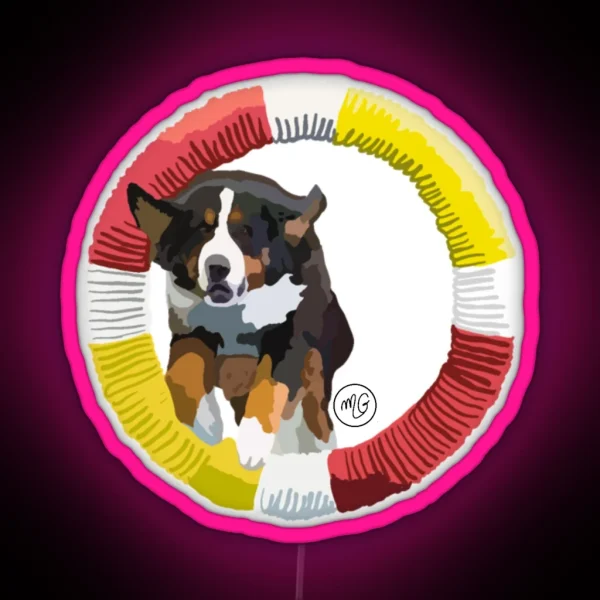 Bernese Mountain Dog Agility RGB Neon Sign