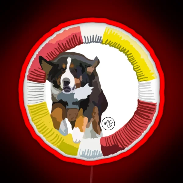 Bernese Mountain Dog Agility RGB Neon Sign