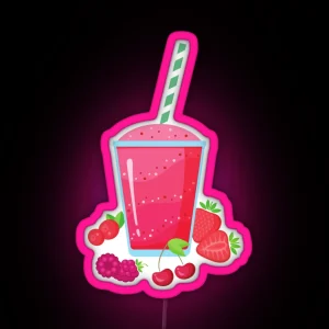 Berry Smoothie Fruity Berry Pink Smoothie RGB Neon Sign