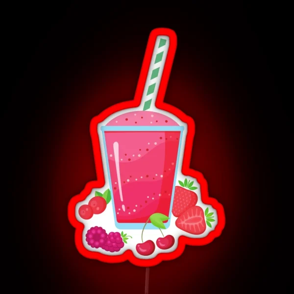 Berry Smoothie Fruity Berry Pink Smoothie RGB Neon Sign