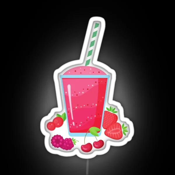 Berry Smoothie Fruity Berry Pink Smoothie RGB Neon Sign