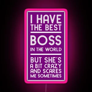 Best Boss Ever Scary Boss My Lady Best Boss Gift Funny Boss Gift Best Ever Boss RGB Neon Sign