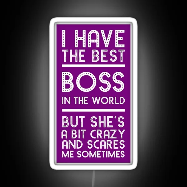 Best Boss Ever Scary Boss My Lady Best Boss Gift Funny RGB Neon Sign