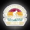 Best Cycling Dad Ever Bicycle Slogan Retro RGB Neon Sign