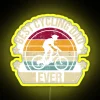 Best Cycling Dad Ever Bicycle Slogan Retro RGB Neon Sign - Image 5