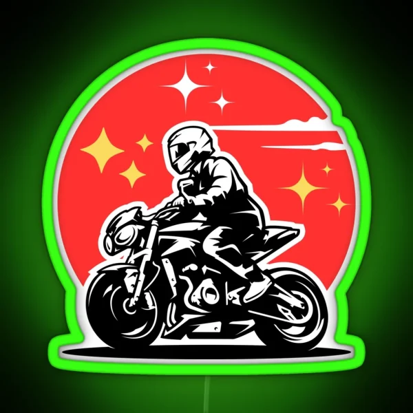 Best Motorcycle Design Black And White Ideas With Red Background Stars RGB Neon Sign