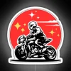Best Motorcycle Design Black And White Ideas With Red Background Stars RGB Neon Sign - Image 4