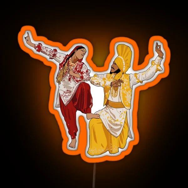 Bhangra Jugni Pose RGB Neon Sign