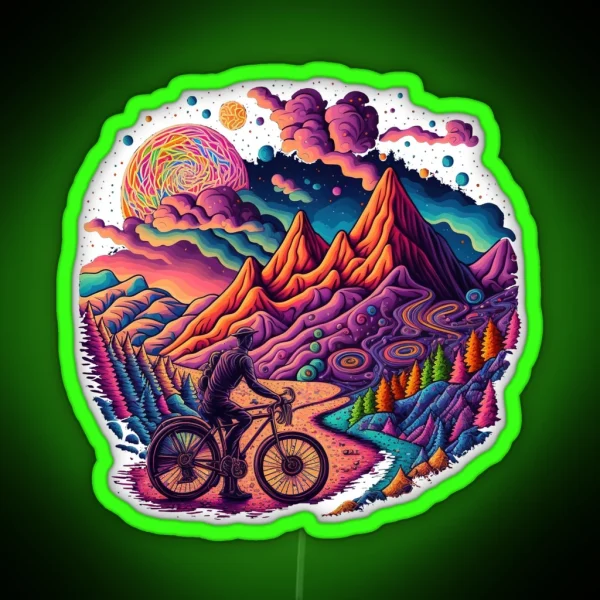 Bicycle Day 1943 Colorful Psychedelic Art RGB Neon Sign