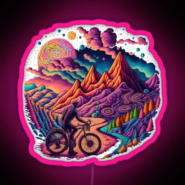 Bicycle Day 1943 Colorful Psychedelic Art RGB Neon Sign