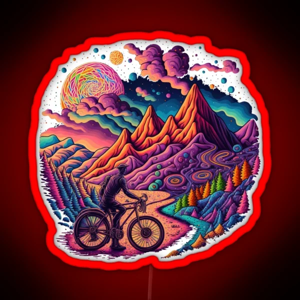 Bicycle Day 1943 Colorful Psychedelic Art RGB Neon Sign