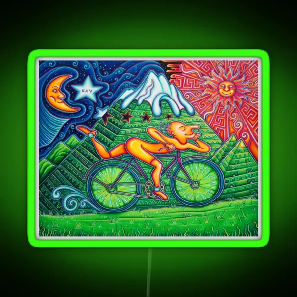 Bicycle Day RGB Neon Sign