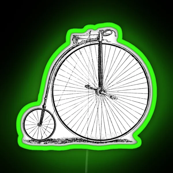 Bicycle Vintage High Wheeler Victorian Penny Farthing Cycle Biking RGB Neon Sign