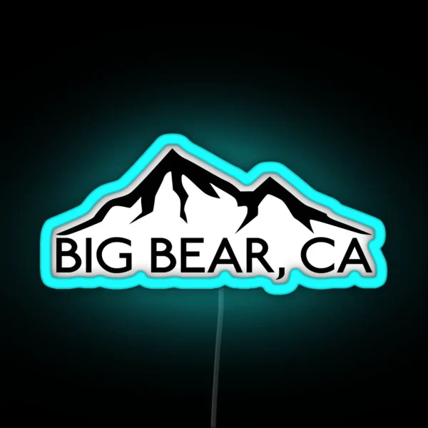 BIG BEAR CALIFORNIA Mountain Skiing Snowboard Biking Hiking Ski Camping RGB Neon Sign