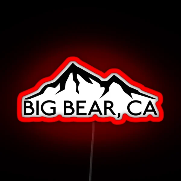 BIG BEAR CALIFORNIA Mountain Skiing Snowboard Biking Hiking Ski Camping RGB Neon Sign