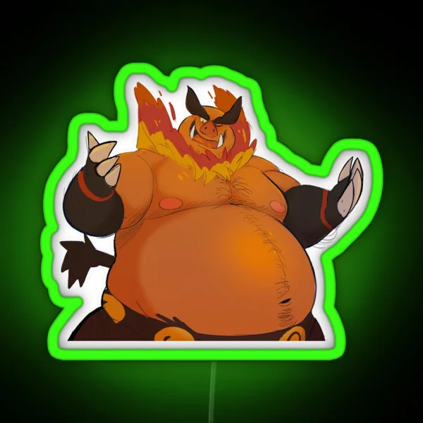 Big Fire Boar RGB Neon Sign