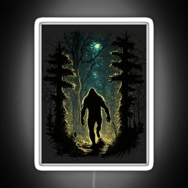 Big Foot Walking Though Night Forest RGB Neon Sign