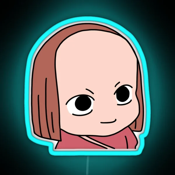 Big Forehead Anime Girl Meme RGB Neon Sign