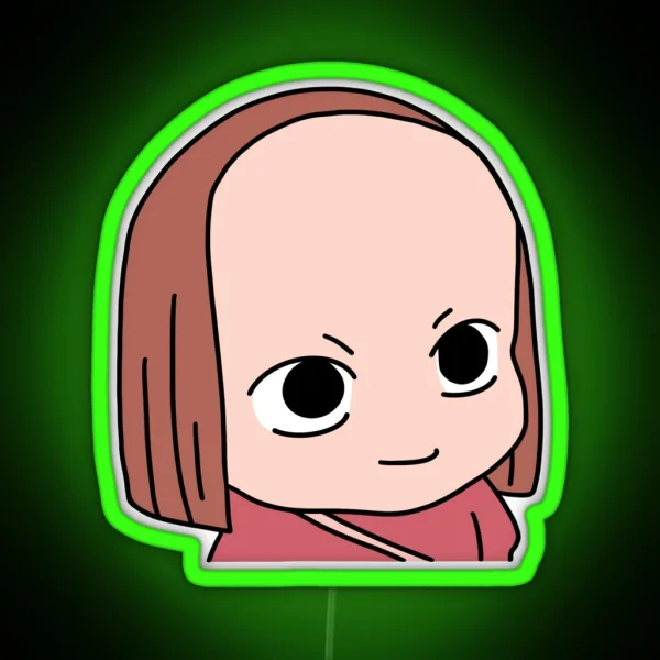 Big Forehead Anime Girl Meme RGB Neon Sign
