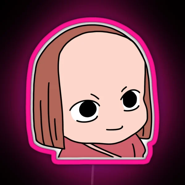 Big Forehead Anime Girl Meme RGB Neon Sign