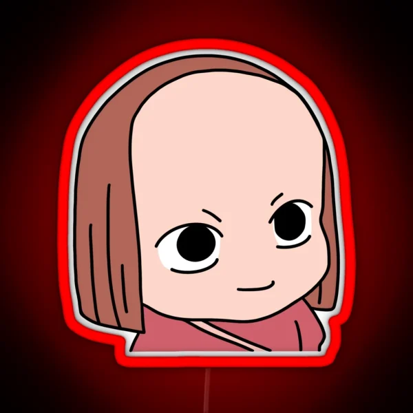 Big Forehead Anime Girl Meme RGB Neon Sign